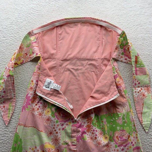 Lilly Pulitzer Strapless Dress Sz‎ 2 Back Tie Negresco Spring 05 French Riviera - Picture 7 of 16